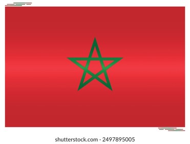 National Flag of Morocco. Moroccan flag in Rectangle shape. African Country. Morocco flags isolated on white background. Editable vector EPS available