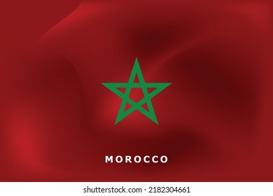 National flag of Morocco. Realistic pictures flag