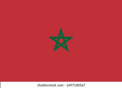 National flag of Morocco. Vector illustration.