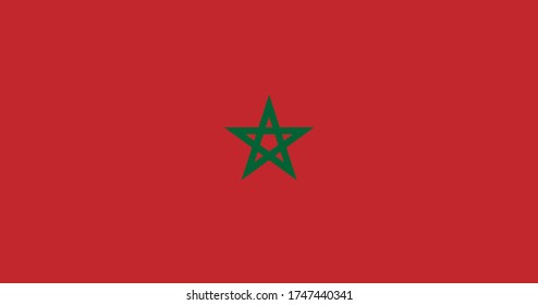 National flag of Morocco. Vector illustration, Vector of morocco flag.