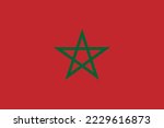 The national flag of Morroco.  Vector Illustration.