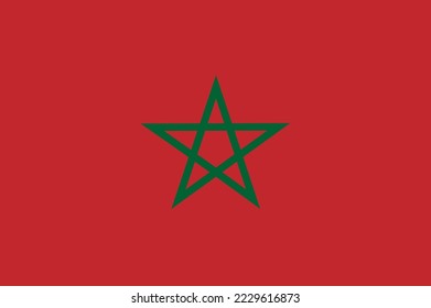 The national flag of Morroco.  Vector Illustration.