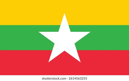 The national flag of Myanmar