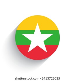 National flag of Myanmar icon vector illustration isolated on white background.