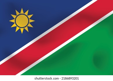 National flag of Namibia. Realistic pictures flag