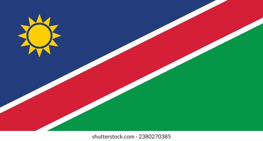 National flag of Namibia that can be used for celebrating national days. Vector illustration