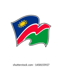 The national flag of Namibia. Vector illustration. Windhoek