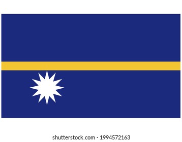 National Flag of NAURU Isolated Vector Image