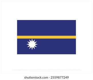 National flag of NAURU on a white background, Editable Vector illustration of NAURU flag, National Day design, vector design of Nauru Flag, National Day of Nauru