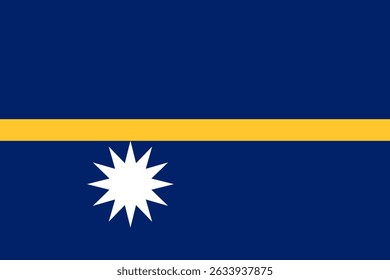 National flag of Nauru. Vector illustration.