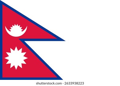 National flag of Nepal. Vector illustration.