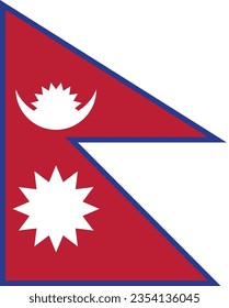 National Flag of  Nepal Vector, Nepal sign, Nepal flag