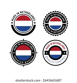 Bandera nacional de los Países Bajos, conjunto de iconos vectoriales planos