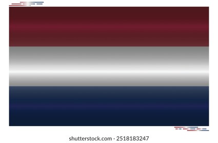 National Flag of Netherlands. in black shadow. Holland flag in Rectangle shape. European Country. Netherlands flags isolated on white background. Editable vector EPS available