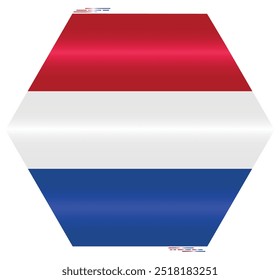 National Flag of Netherlands. Holland flag in Polygon shape. European Country. Netherlands flags isolated on white background. Editable vector EPS available