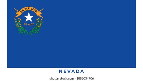 National flag of Nevada. Vector illustration, Vector of Nevada flag.