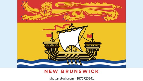 National flag of New Brunswick. Vector illustration, Vector of New Brunswick flag.