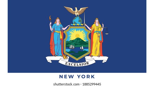 National flag of New York. Vector illustration, Vector of New York flag.