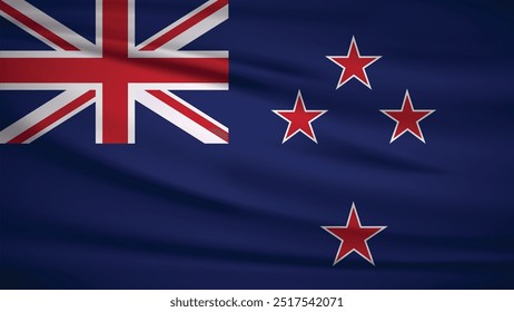 Bandeira Nacional da Nova Zelândia Ilustração de Fundo 4K