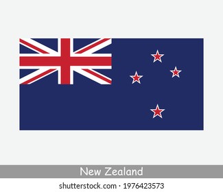 National Flag of New Zealand. Kiwi Country Flag Detailed Banner. EPS Vector Illustration Cut File svg