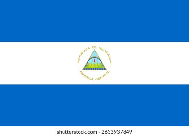 National flag of Nicaragua. Vector illustration.