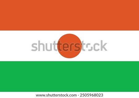 National flag of Niger. Nigerian flag. Vector Illustration.