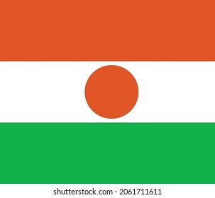 National flag of Niger original size and colors vector illustration, drapeau du Niger sign Republic of Niger, la Nigerienne Niger flag