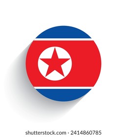 National flag of North Korea icon vector illustration isolated on white background.