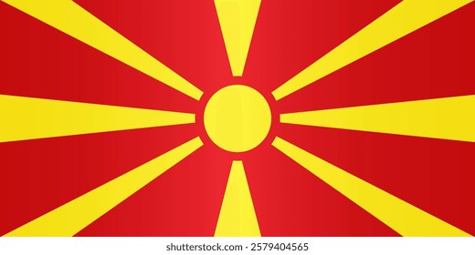 National Flag of North Macedonia. Vector Element