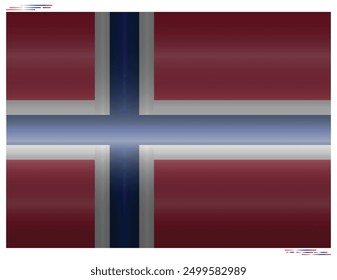 National Flag of Norway in black shadow. Norge flag in Rectangle shape. European Country. Norwegian flags isolated on white background. Editable vector EPS available