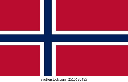 La bandera nacional de Noruega. Una ilustración de la bandera de Noruega.