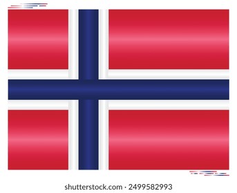 National Flag of Norway. Norge flag in Rectangle shape. European Country. Norwegian flags isolated on white background. Editable vector EPS available