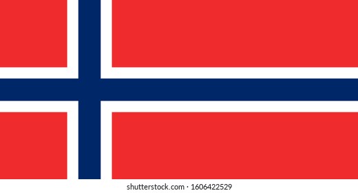 national flag of norway. proportion 1:2