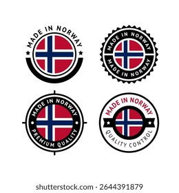 National flag of the Norway, set flat vector icons