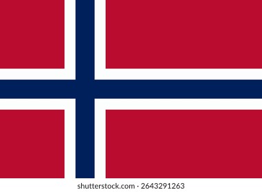 National flag of Norway. Vector illustration.