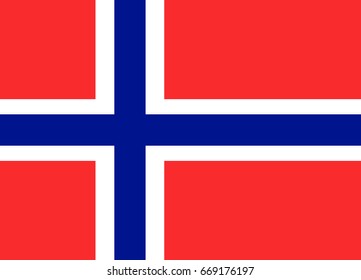 National flag of Norway. Vector illustration