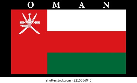 National flag of oman on black background.Vector illustration.