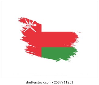 National flag of Oman on a white background, National Day of Oman, Oman, Editable Vector illustration of Oman flag, National Day design, Editable vector design of brush flag