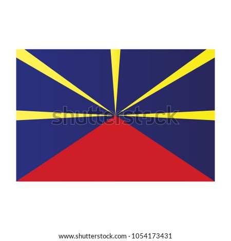Réunion national flag on white background texture. Vector illustration state symbol.