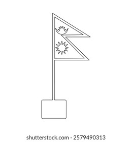 National flag one-line art elegantly represents the spirit of a nation, using a single continuous line to symbolize unity, pride, and patriotism.