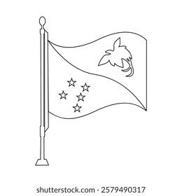 National flag one-line art elegantly represents the spirit of a nation, using a single continuous line to symbolize unity, pride, and patriotism.