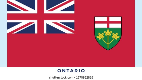 National flag of Ontario. Vector illustration, Vector of Ontario flag.