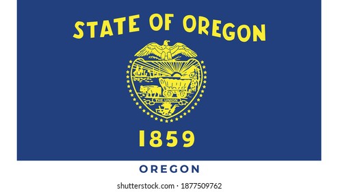 National flag of Oregon. Vector illustration, Vector of Oregon flag.