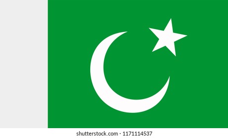 National Flag of Pakistan. Flag of the Crescent and Star.