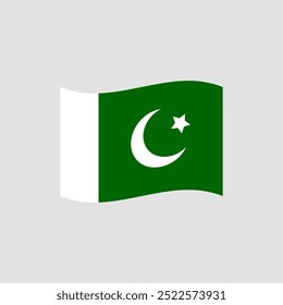 National flag of Pakistan. Pakistani country wavy flag vector illustration 
