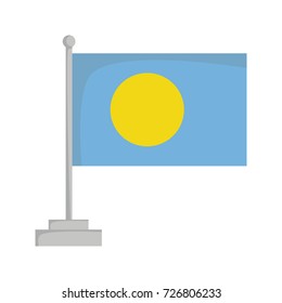 National flag of Palau Vector Illustration