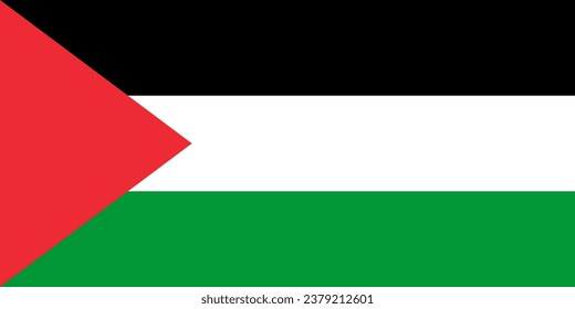 National flag of Palestine close up. Vector