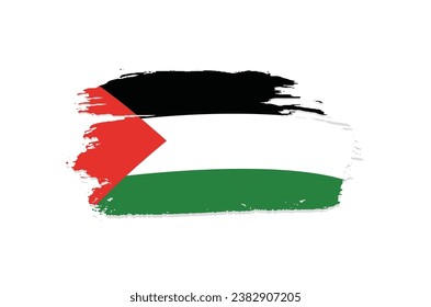 National flag of Palestine on grunge texture