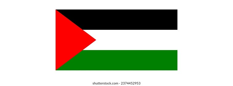 National flag of Palestine. Vector illustration.