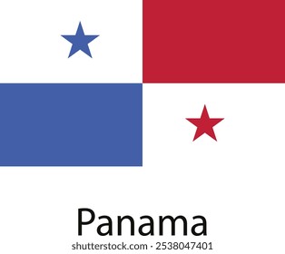 The national flag of Panama, featuring three horizontal stripes of white, blue and red, with a blue star on the white stripe and a red star on the red stripe.